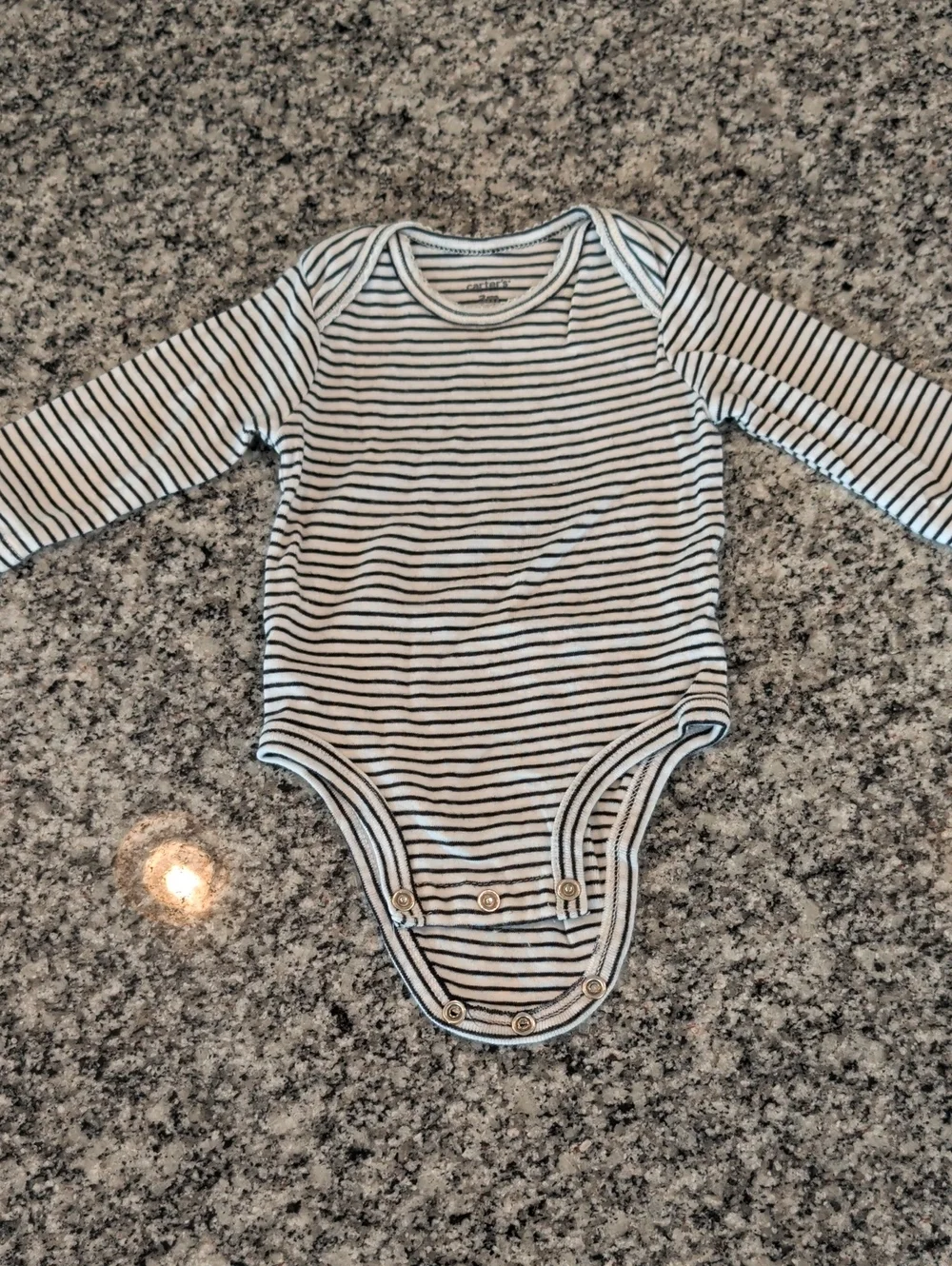 Carter's Black & White Striped Long-Sleeve Baby Bodysuit